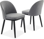 Garvee Wooden Dining Chairs Set of 4, Upholstered Kitchen Dining Room Chair, Modern Linen Fabric Farmhouse Dinner Chair with Leveling Feet/High Backrest Support for Dining Room, Living Room,Grey