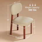 Modern Dining Room Chairs Set of 2 Upholstered Kitchen & Dining Chairs with Metal Legs for Dining Room Kitchen Living Room, Beige/Walnut Linen