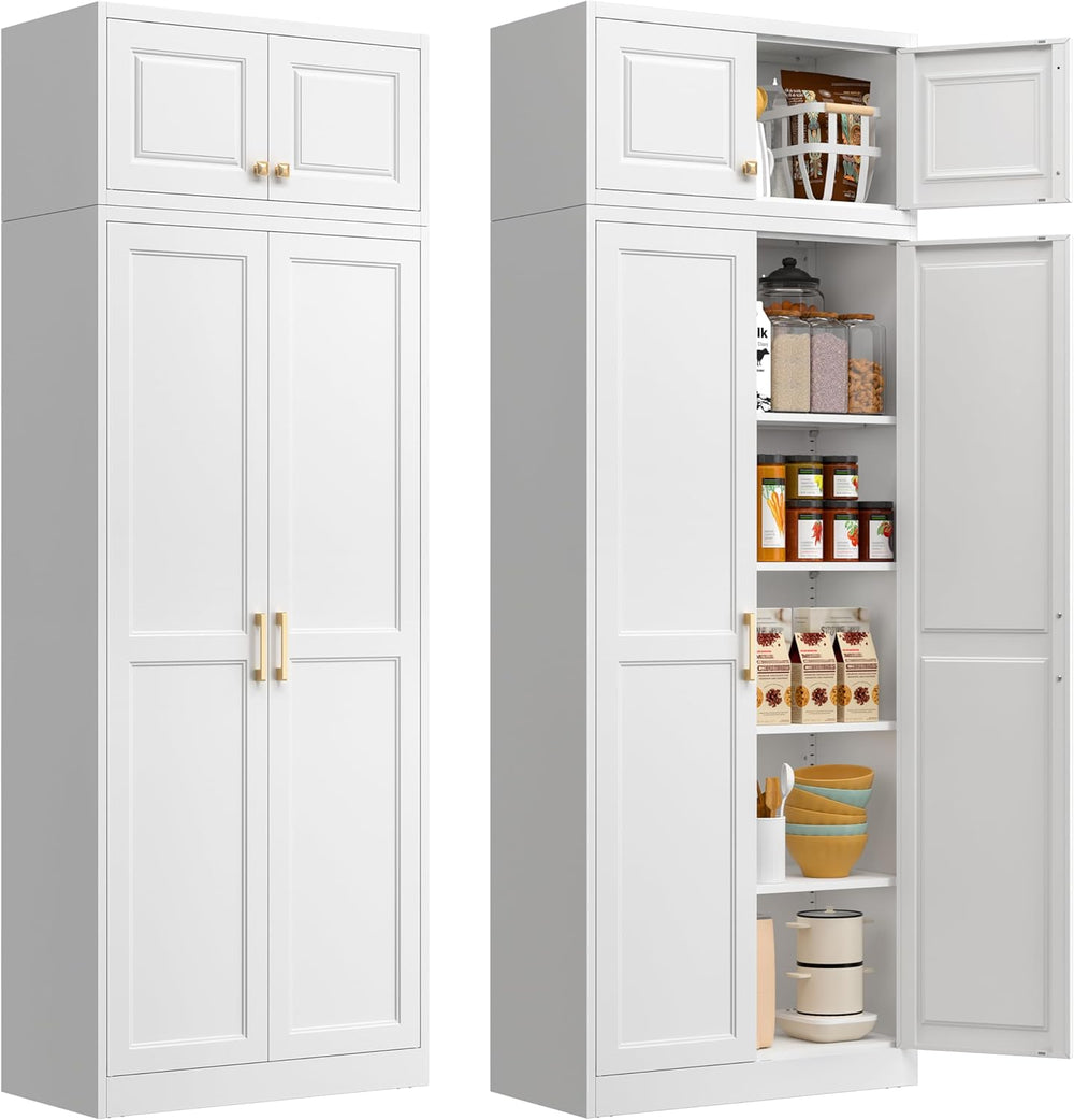Polup 86" Tall Metal Kitchen Pantry Storage Cabinet with Doors and Shelves