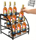 Cididu Coffee Syrup Organizer Rack, 9-12 Bottles Syrup Stand Holder for Countertop, 3 Tier Metal Small Wine Rack, Bottle Storage Shelves for Coffee Bar Station, Kitchen, Spice, Soda, Dressing