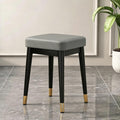 Dining Stool, Dressing Table Stool, Spare Square Chair, Metal Frame Side Chair, Widen The Large Seat Surface, for Small Spaces Home Bedroom Study(Gray)