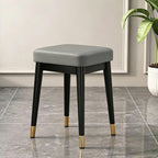 Dining Stool, Dressing Table Stool, Spare Square Chair, Metal Frame Side Chair, Widen The Large Seat Surface, for Small Spaces Home Bedroom Study(Gray)