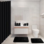 21 Pcs Bathroom Accessory Set with Waterproof Shower Curtain and Non Slip Mat,Resin Bath Set with Toothbrush Holder and Lotion Soap Dispenser,Bathroom Countertop Organizer Set for Home Apartment