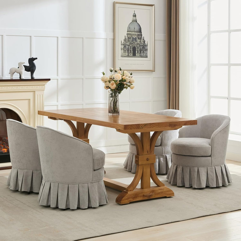 GarveeHome Vanity Stool, Upholstered Tall Back Arm Chair w/Side Pockets, Wood...