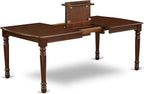 East West Furniture DOIP5-MAH-C 5 Piece Dining Table Set for 4 Includes a Rectangle Kitchen Table with Butterfly Leaf and 4 Linen Fabric Dining Room Chairs, 42x78 Inch, Mahogany