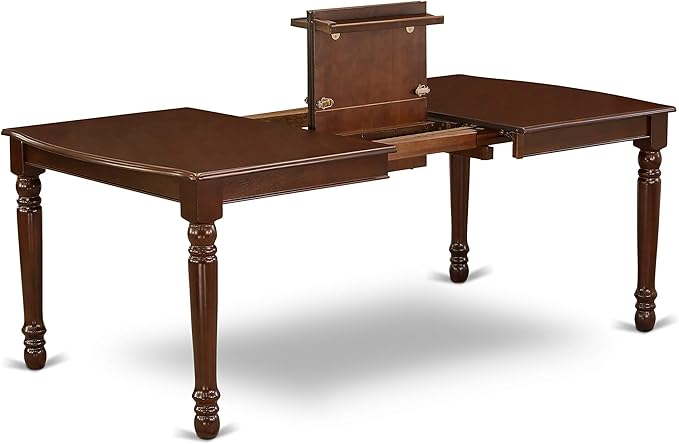 East West Furniture DOIP5-MAH-C 5 Piece Dining Table Set for 4 Includes a Rectangle Kitchen Table with Butterfly Leaf and 4 Linen Fabric Dining Room Chairs, 42x78 Inch, Mahogany