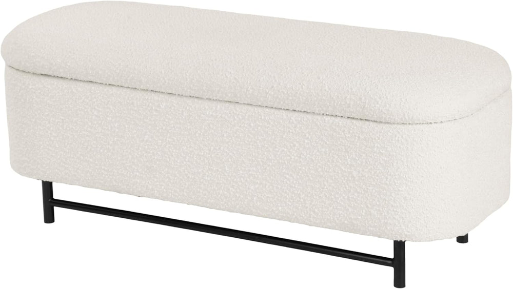 HomePop Ellipse Modern Storage Bench with Metal Legs |Homepop Home Décor|Benc...