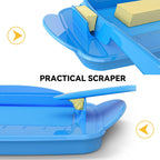 Blue Butter Dishes with Lid for Countertop Refrigerator, Clear Butter Dish Plastic Flip Top Lid Butter Container with Spreader, Non-Slip Bottom Butter Holder Keeper (Transparent Cover Blue)