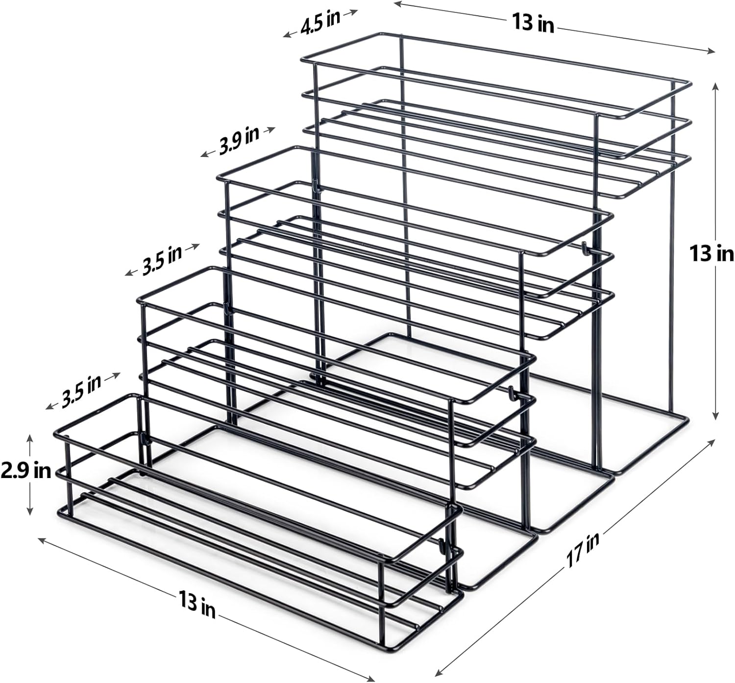 16 Bottle Capacity Coffee Syrup Organizer 4 Tier Coffee Syrup Stand Shelf for Coffee Bar Accessories for Coffee Bar Kitchen Small Wine Rack for Bar Family Storage for Syrup Wine Dressing
