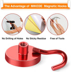 MIKEDE Strong Magnetic Hooks, 120Lbs Heavy Duty Magnetic Hooks for Cruise, Neodymium Earth Magnets with Hooks for Hanging, Super Metal Industrial Magnets for Grill, Storage (Yellow,10 Pack)