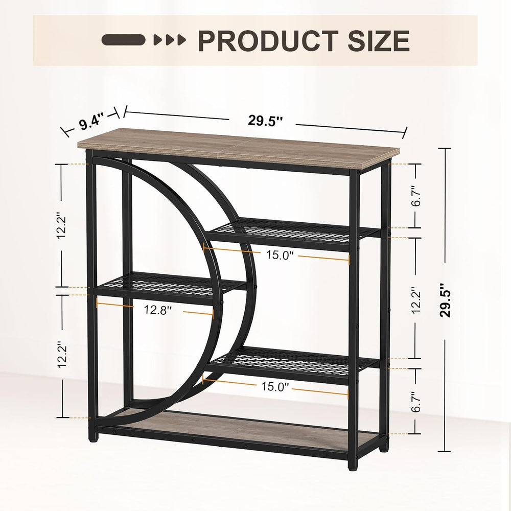Snughome Entryway Table, Narrow Console Table, Industrial Sofa Table with 5 T...