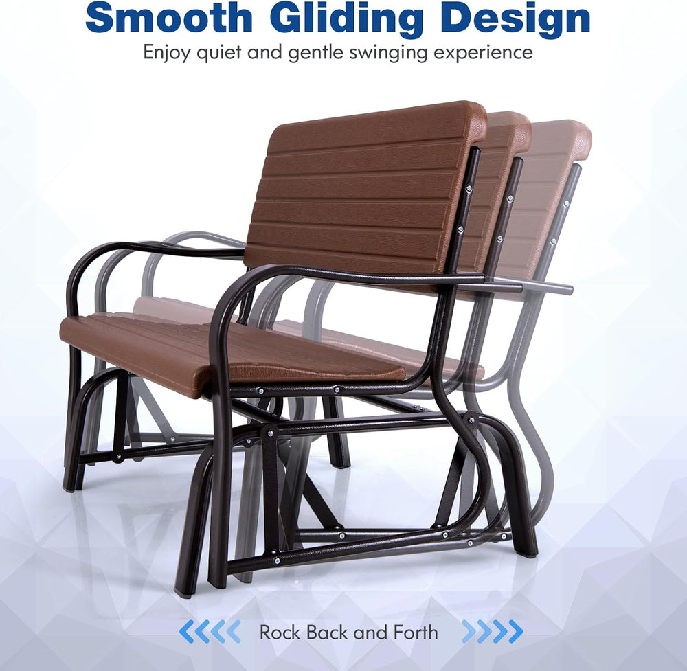 GIANTEX Outdoor Gliders for Outside Patio, Porch Glider w/Steel Frame
