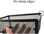 HAHIYO Stackable Mesh Tray Cup 6 x 3 x 2 inches Sturdy Container for Desk Drawer Organizer Collection for Home Office School kitchen Soft Foam Feet No Sharp Edges 2 Pack Black