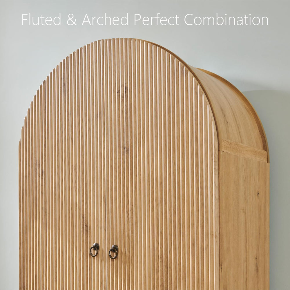 IFGET Fluted Arched Pantry Cabinet, 71" Tall Kitchen Storage Pantry Cabi...