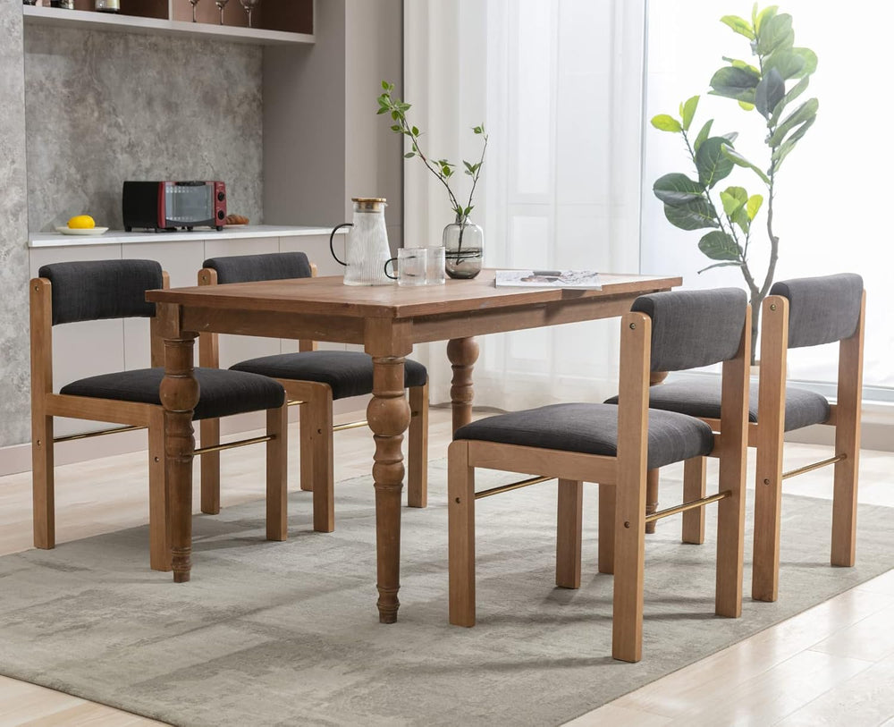 CIMOTA Black Dining Chairs Set of 4, Mid Century Modern Upholstered Dining Ro...