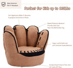 Costzon Kids Couch with Solid Wood Frame & Baseball Glove Design, Children Armchair for Play Room, Nursery, Kindergarten, Kids Room, Gift for Boys & Girls (Brown)