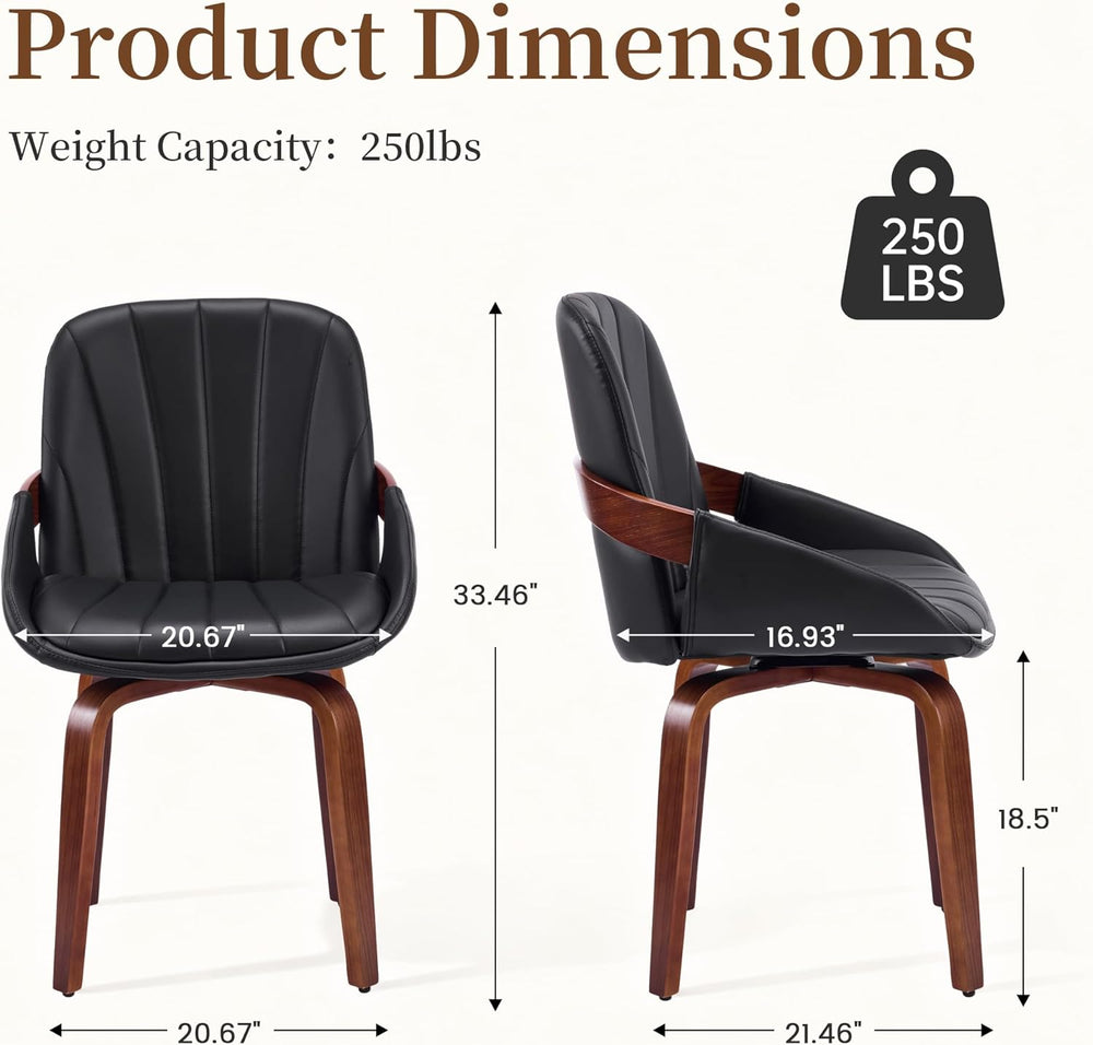 Swivel Dining Chairs Set of 4, Mid Century Modern Swivel Dining Chairs with A...