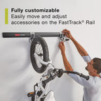 Rubbermaid FastTrack Garage Storage Bike Storage Kit, 3 Piece, All in One Rail Hook Kit Organizer, Heavy Duty Organization for Home/Garage/Wall/Shed