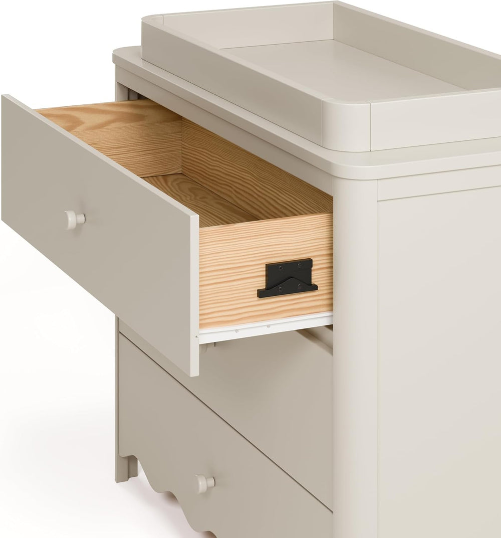 Storkcraft Casablanca 3 Drawer Chest with Changing Topper, Frosted Oat