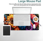 Flower Gaming Mouse Pad 31.5"x11.8"Desk Mat Anti-Slip Rubber Base & Durable Stitched Edges for Gamers Smooth Mouse Writing Surface for Desk Office/Home