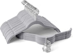 Premium Velvet Shirt Hangers 50 Pack, Space-Saving Non-Slip Felt Hanger with 360° Swivel Hook, Slim Flocked Hangers for Strappy Dresses, Blouses, Tank Tops(Grey)