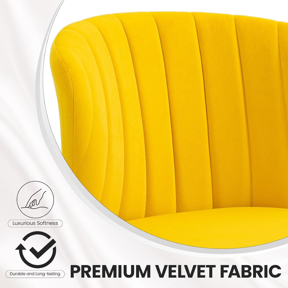 Velvet Dining Chairs Set of 2, Modern Upholstered Vanity Chairs with Golden M...