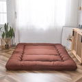 MAXYOYO Japanese Floor Mattress Futon Mattress, 4" Thicken Tatami Mat Sleeping Pad Foldable Roll Up Mat Boys Girls Dormitory Pad Kids Floor Lounger Pillow Bed, Charcoal Grey, Queen Size