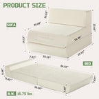 Trenda Folding Chair Bed, 16lbs Convertible Sleeper Chair Sofa Bed, Beige | 3-in-1 folding chair bed with solid foam, washable cover and handle. Converts to sofa, lounger & guest bed for small spaces.