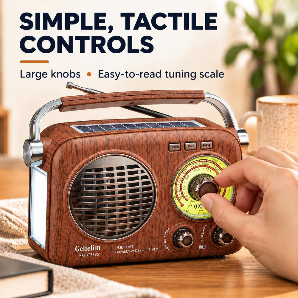 Gelielim AM FM Radio Portable - Shortwave Radio Rechargeable Battery Powered,...