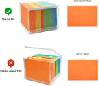 File Organizer Box with Lid,Hanging Filing Folder Organizer for Document Storage with Plastic Slide,Letter-size File Holder Filing Box for Office/Home/Decor/（2Pack）
