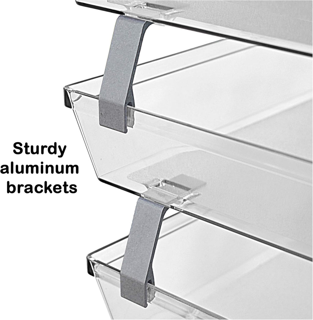 Acrimet Facility 3 Tier Letter Tray, Front Load, Letter Size/A4, Desktop File Organizer, Plastic (Clear Crystal Color)