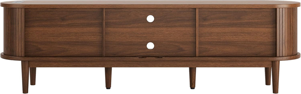 Decofy 69" Fluted TV Stand for TVs Up to 80" with Charging Station,...