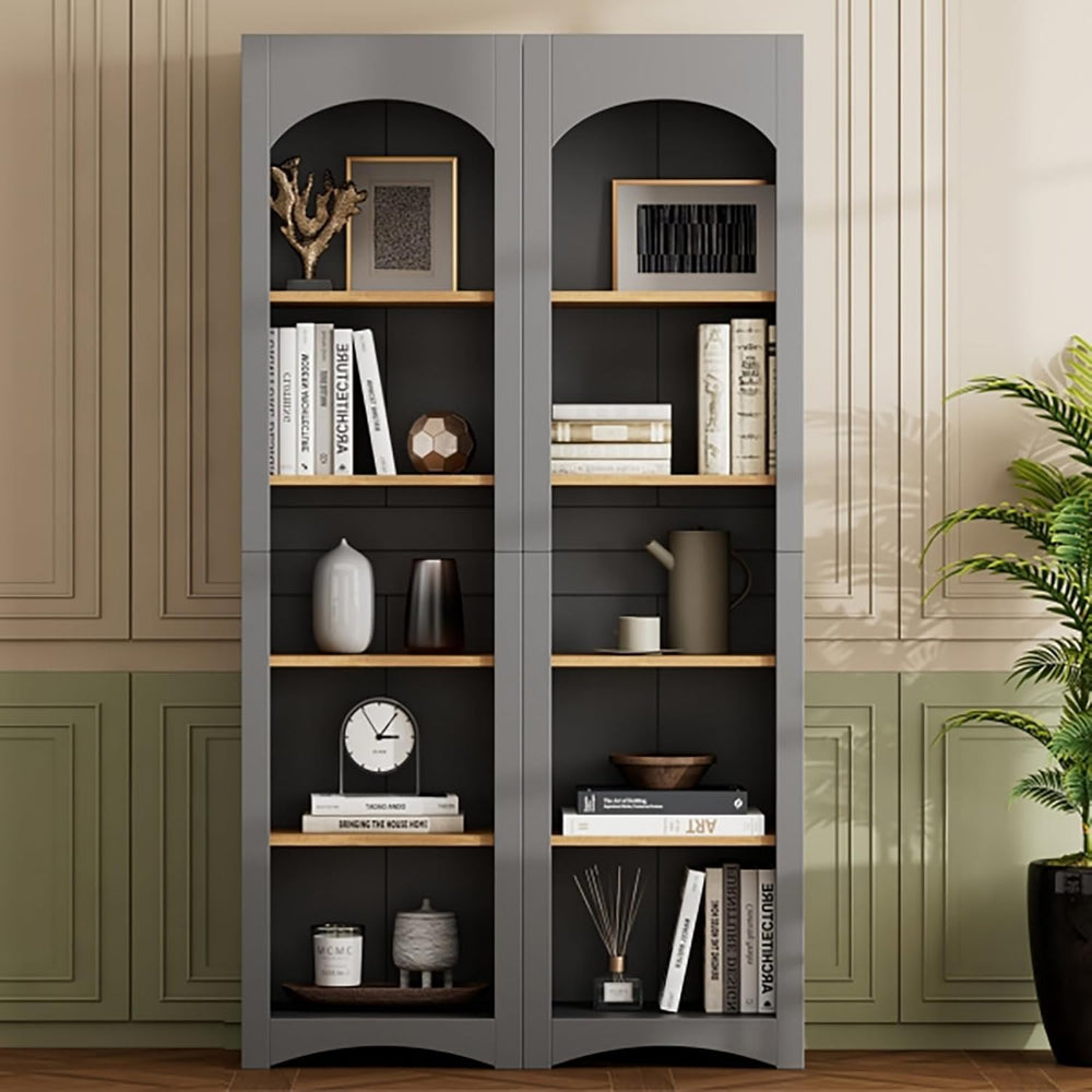72 Inch High Arched Kitchen Sideboard, Wooden Kitchen Storage Cabinet, Farmho...