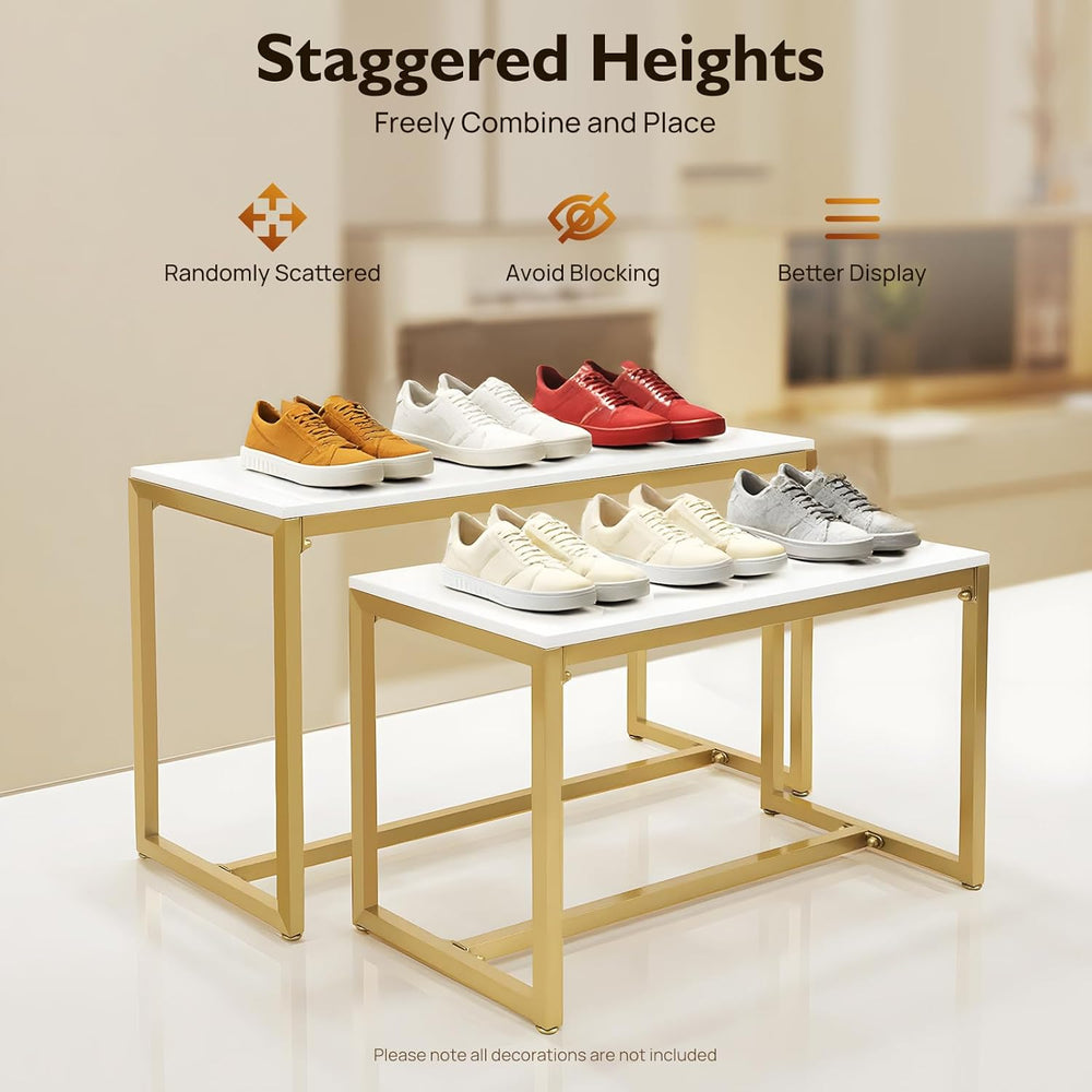 Metal Retail Display Stand, 40''x16''x22'' Nesting Ta...