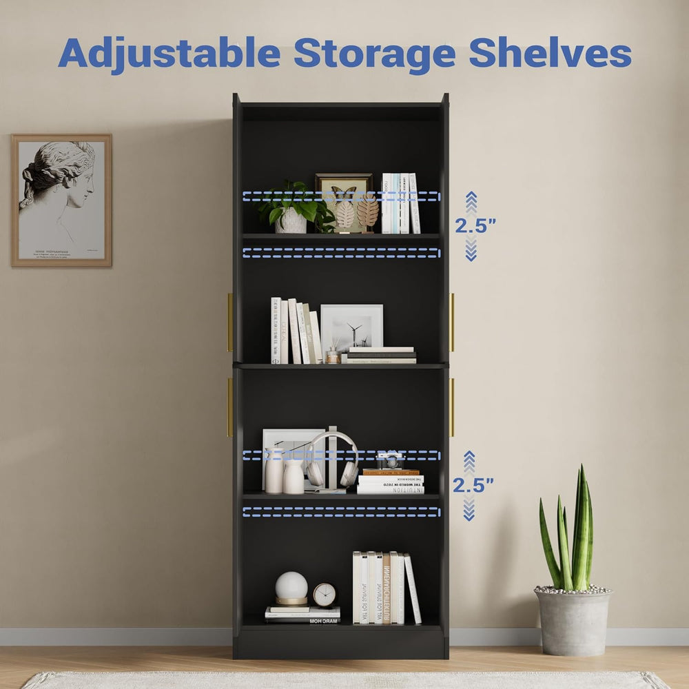 Housoul 71" Tall Pantry Cabinet, 4 Doors Kitchen Pantry Storage Cabinet,...