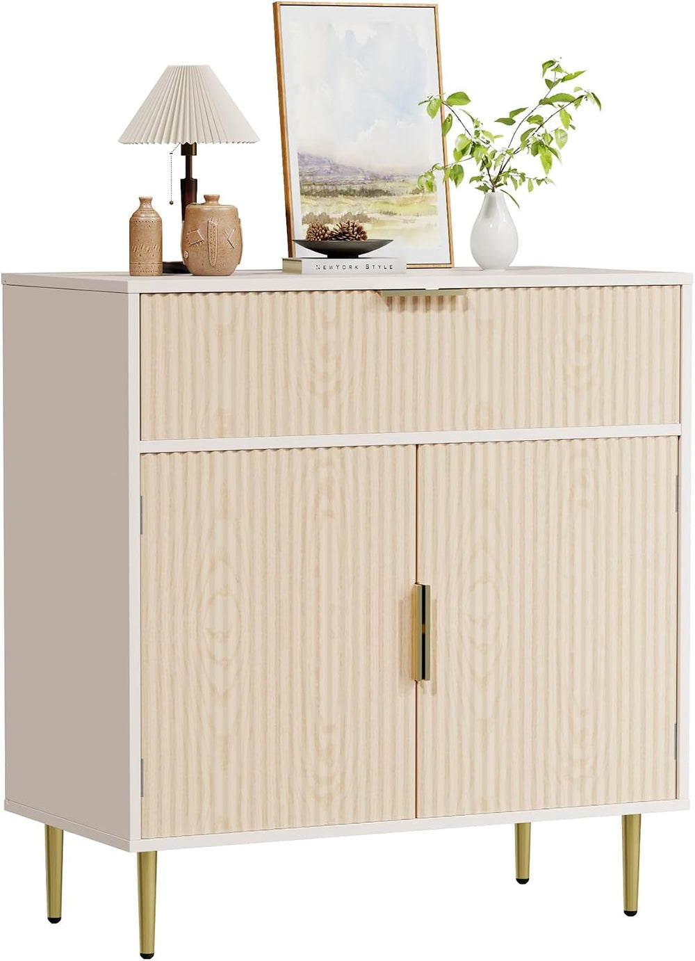 Housoul Sideboard Buffet Cabinet with 2 Doors & Drawer, Coffee Bar with A...