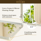 TETOTE Brushed Nickel Mirror 28 x 36 Brushed Nickel Metal Framed Bathroom Mirror, Tempered Glass, Modern Farmhouse Wall Mounted Mirror for Decorative(Horizontal/Vertical)