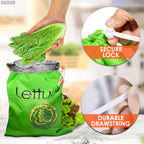 Lettuce Keeper for Refrigerator – 3-Layer Reusable Produce Storage Bags with Foil Lining and Drawstring | Breathable, Washable, Sturdy & Easy to Use | Great for Lettuce, Leafy Greens, Fruits & Veggies
