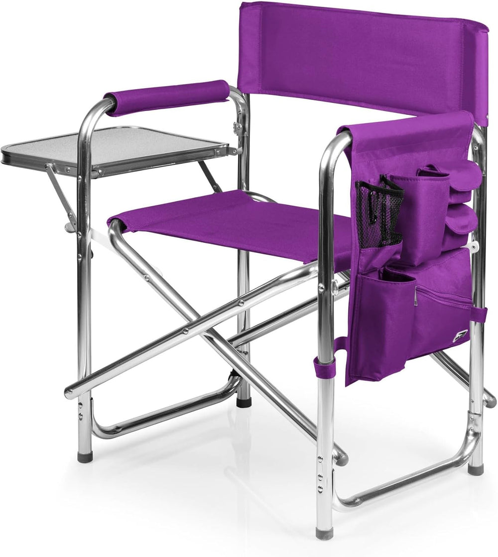 PICNIC TIME Sports Chair with Side Table and Armrest Caddy, Lightweight Alumi...