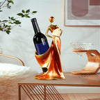 Artpaul Wine Bottle Holder Beauty Lady Statue Wine Bottle Stand Lady Wine Rack Decoration Wine Cork Holder Decor Wine Decor for Kitchen Bar (Red)