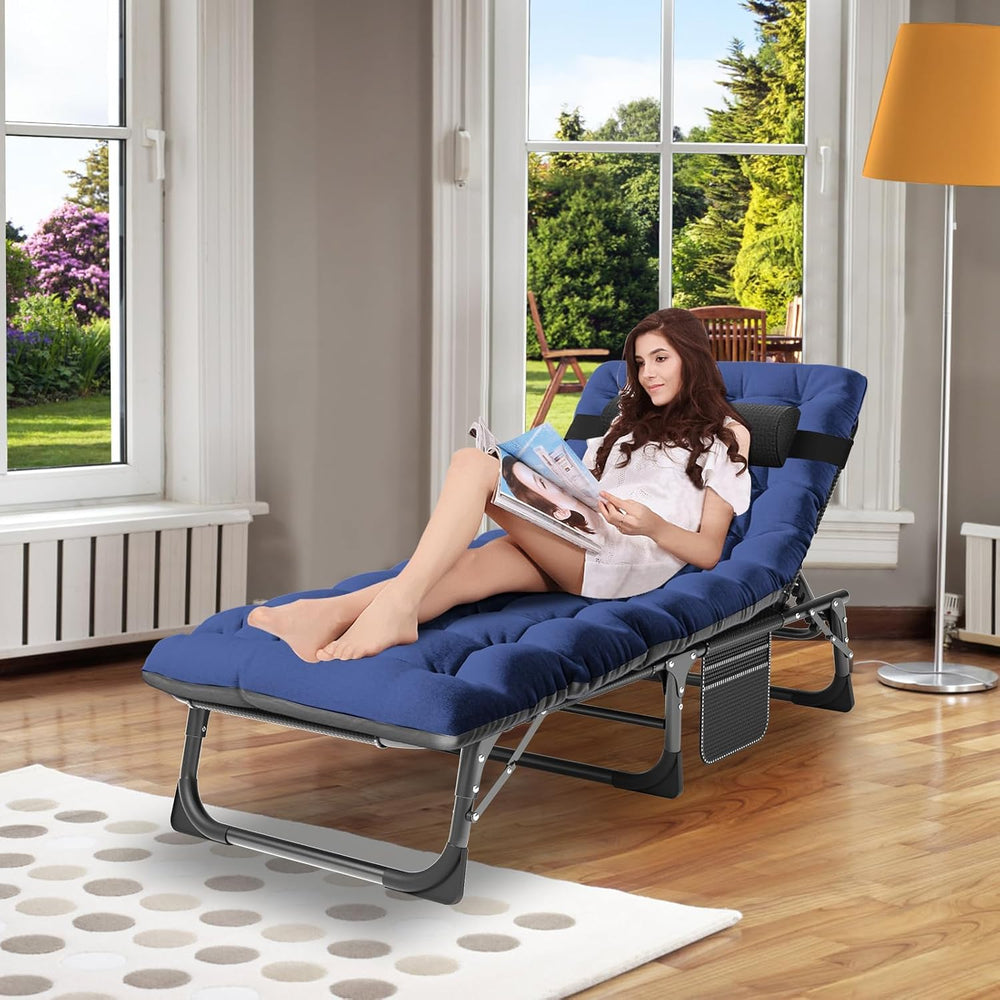 ABORON Tanning Chair, 5-Position Padded Folding Chaise Lounge