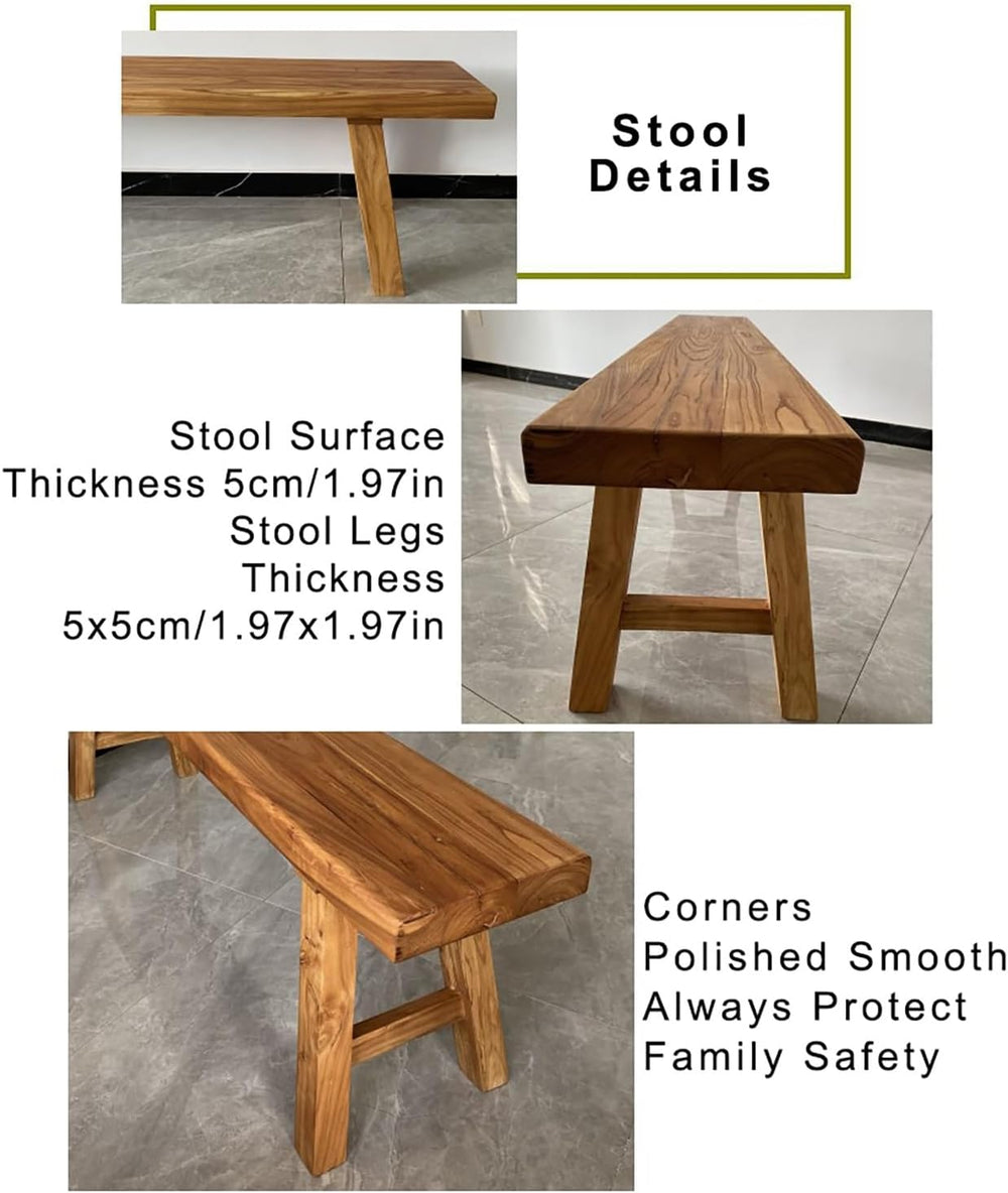 Wood Dining Bench Farmhouse Style Wooden Bench Indoor Kitchen Bench for Livin...