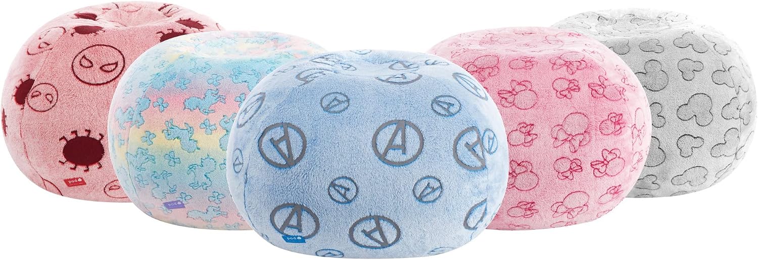 Idea Nuova Nickelodeon JoJo Siwa Embossed Faux Fur Round Bean Bag Chair for Kids,24"x24"x18"