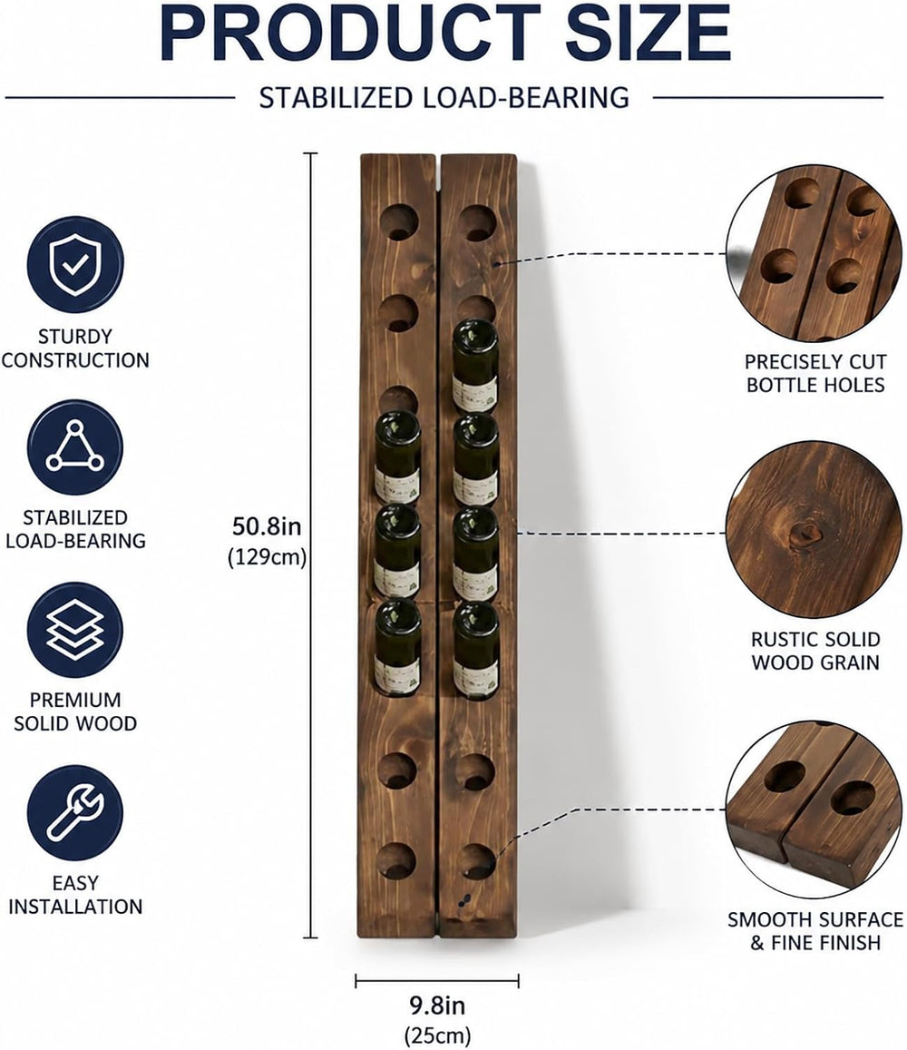 Wall Mounted Wine Riddling Rack,Wall Mounted Wine Rack Solid Wood Storage Org...