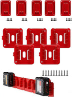 5/5 Combo m18 Battery Holder&Tool Holder for Milwaukee Power 18v Drill Rack Wall Mount Cordless Tool Hanger Organizer Storage Shelf with Screws