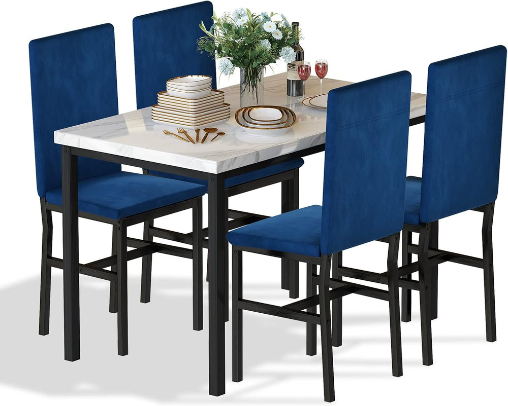 Hooseng Dining Table Set for 4- Space Saving Kitchen Table and Chairs for 4, ...