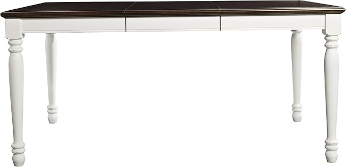 Crosley Furniture Shelby 6-Piece Traditional Dining Table Set for 7 with 4 Chairs and a Wood Bench, Distressed White