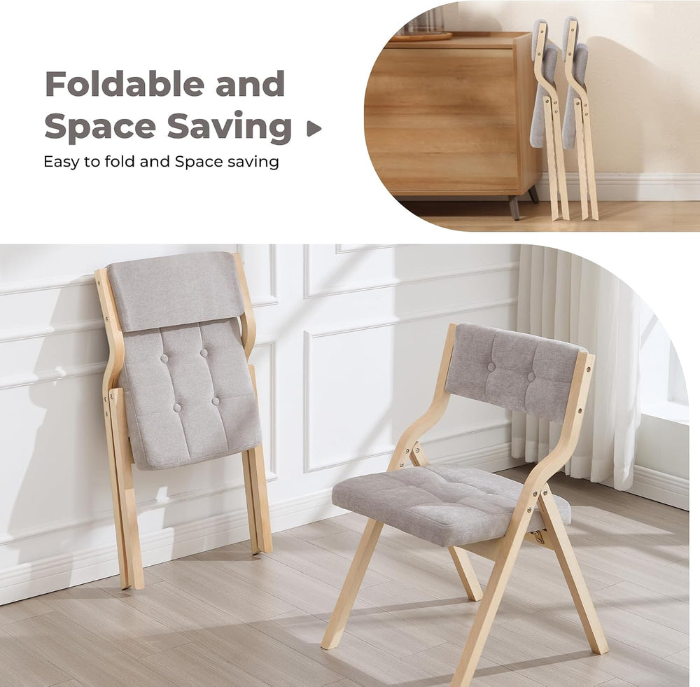 2-Pack Folding Dining Chairs with Cushion,Padded Foldable Dining Chairs,Porta...