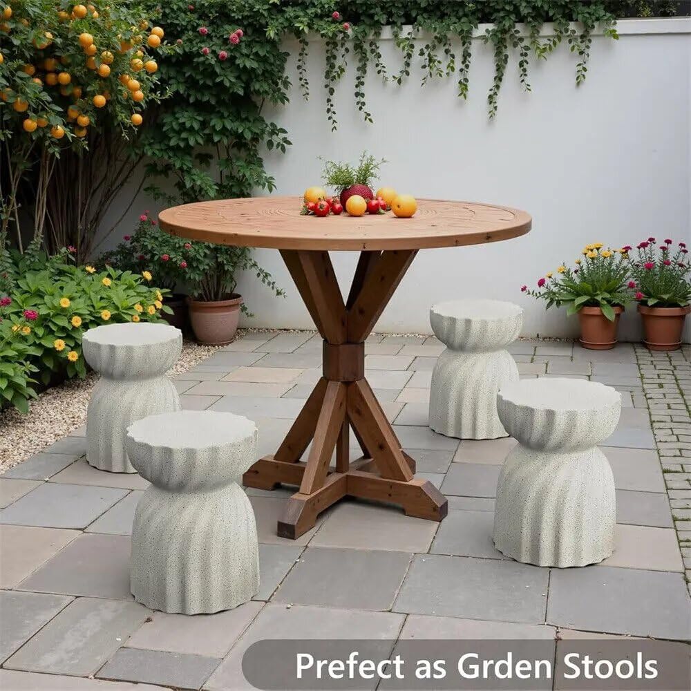 13.78x13.78x19.09 inch Contemporary Lightweight Concrete Accent Side Table Pa...