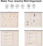 DesignSter Jewelry Box Organizer, Jewelry Box for Women, PU Jewelry Organizer Display Case with Side Drawers, Jewelry Storage for Earring Necklace Ring Bracelet Watch